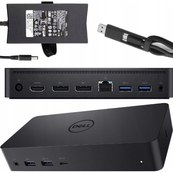 Докинг станция (USB-C) и 130W адаптер за Dell D6000, Refurbished