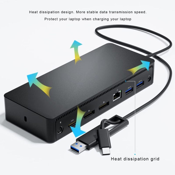 Докинг станция (USB-C) и 130W адаптер за Dell D6000, Refurbished