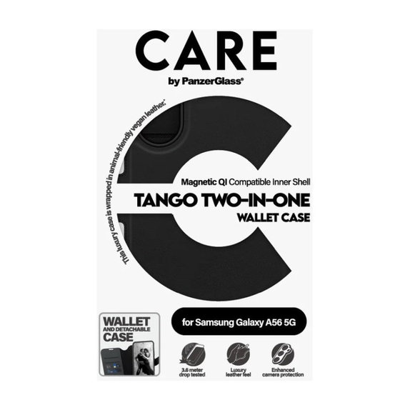 Калъф Wallet Tango Two-In-One за Samsung A56 5G, Черно, PanzerGlass