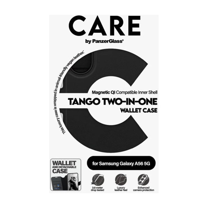 Калъф Wallet Tango Two-In-One за Samsung A56 5G, Черно, PanzerGlass