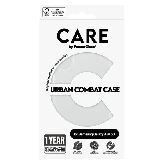 Калъф Urban Combat за Samsung Galaxy A56 5G, Прозрачно, PanzerGlass
