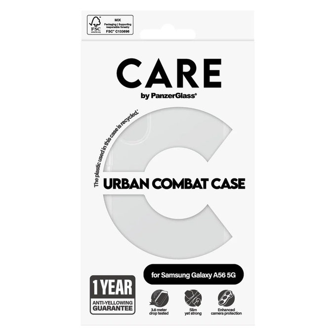 Калъф Urban Combat за Samsung Galaxy A56 5G, Прозрачно, PanzerGlass