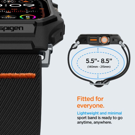 Каишка Lite Fit "Pro" за Apple Watch Ultra (49mm), Матово черен, Spigen