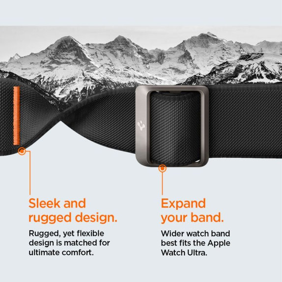 Каишка Lite Fit "Pro" за Apple Watch Ultra (49mm), Матово черен, Spigen