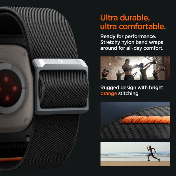 Каишка Lite Fit "Pro" за Apple Watch Ultra (49mm), Матово черен, Spigen