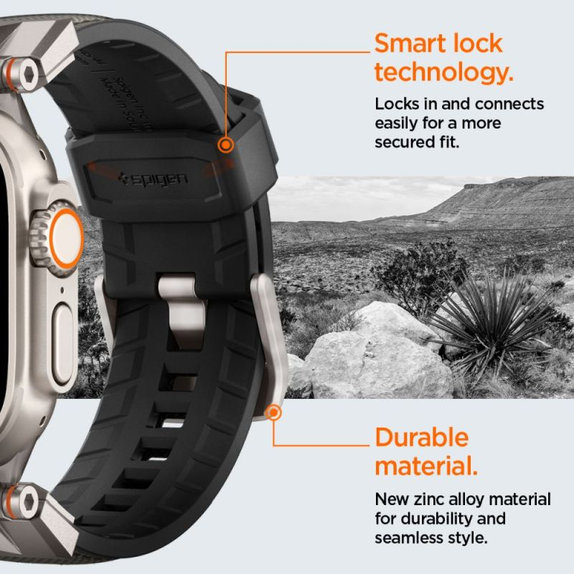 Каишка Durapro Armor за Apple Watch (42, 44, 45, 49mm), Сив, Spigen