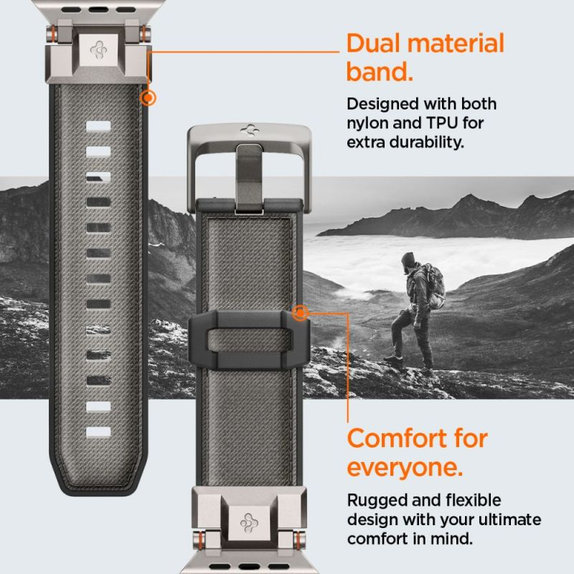 Каишка Durapro Armor за Apple Watch (42, 44, 45, 49mm), Сив, Spigen