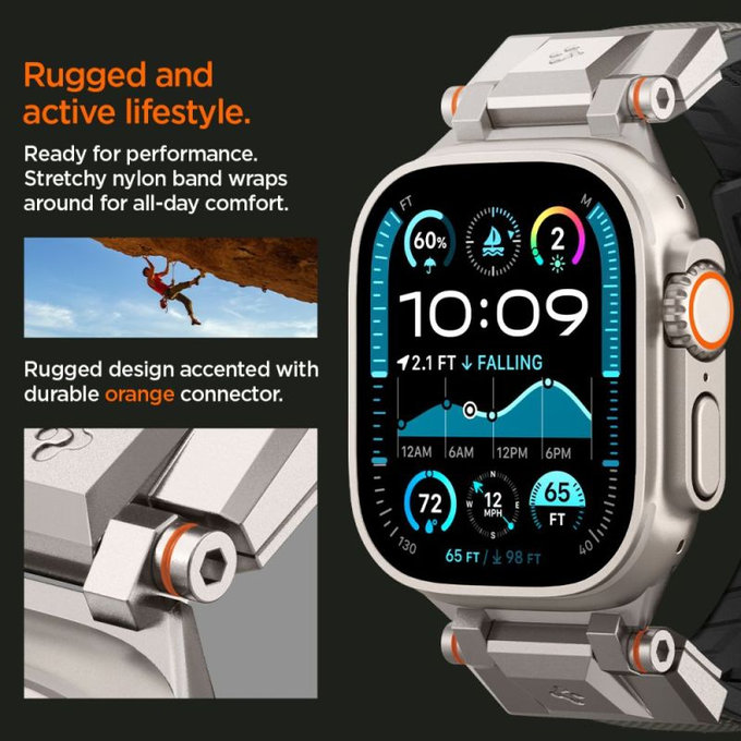 Каишка Durapro Armor за Apple Watch (42, 44, 45, 49mm), Сив, Spigen