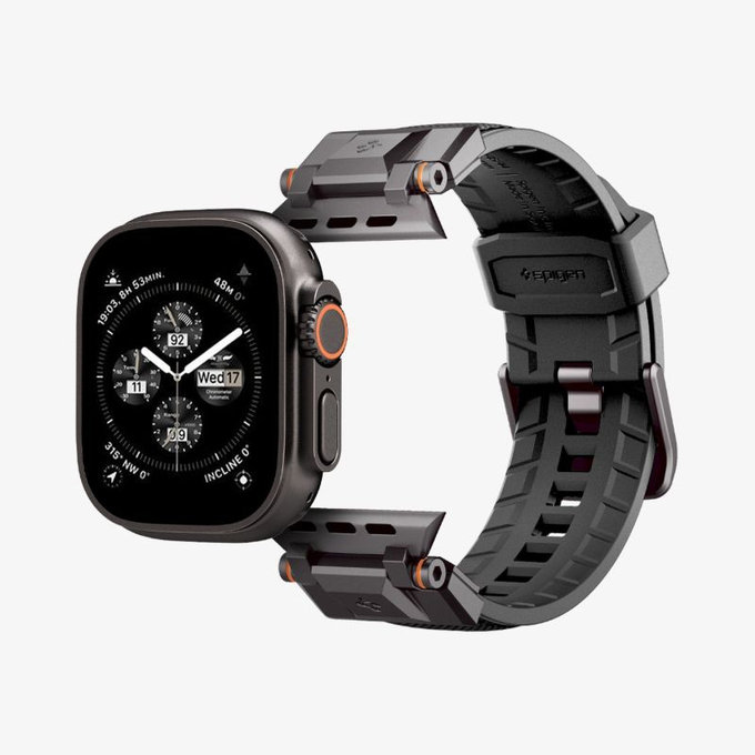Каишка Durapro Armor за Apple Watch (42, 44, 45, 49mm), Black Edition, Spigen