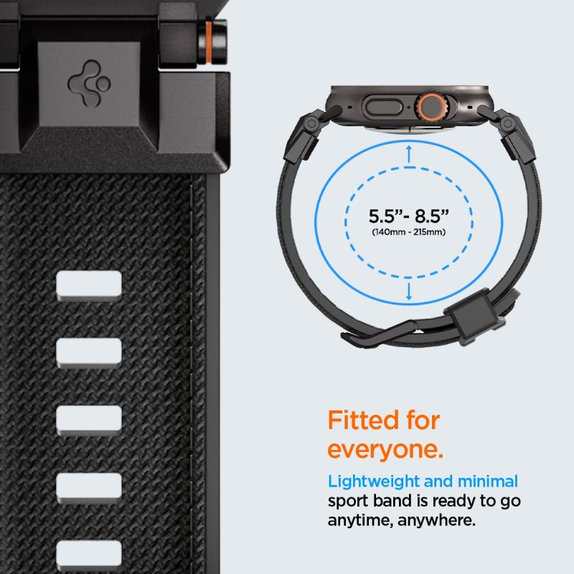 Каишка Durapro Armor за Apple Watch (42, 44, 45, 49mm), Black Edition, Spigen