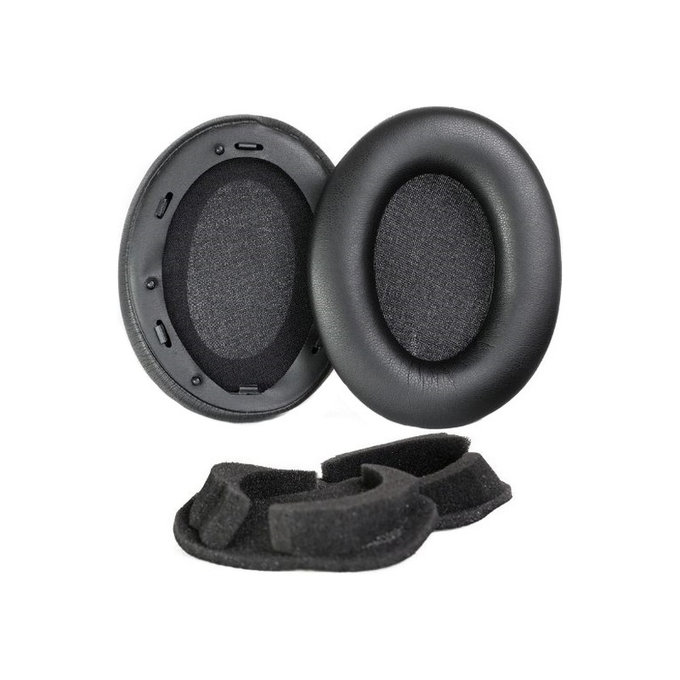 Резервни възглавнички за уши за Sony WH-1000XM3, Мемори пяна и PU кожа, Черен, 1 чифт
