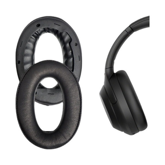 Резервни възглавнички за уши за Sony WH-1000XM4, Мемори пяна и PU кожа, Черен, 1 чифт