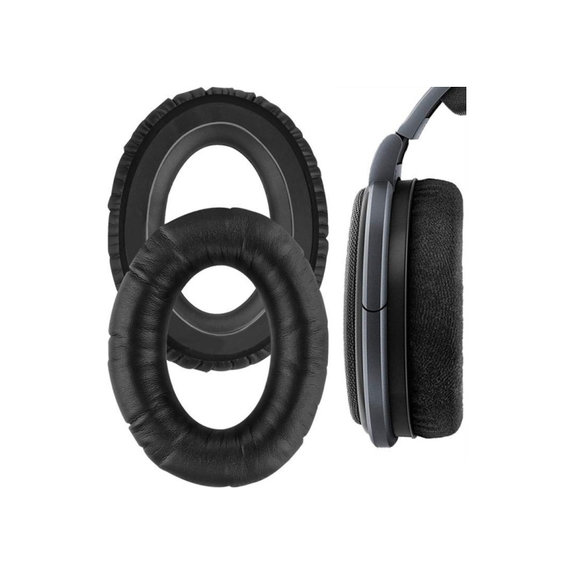 Резервни възглавнички за уши за Sennheiser HD650, Мемори пяна и PU кожа, Черен, 1 чифт
