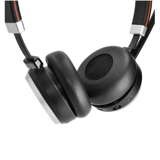 Резервни възглавнички за уши за Jabra Evolve 20, 30, 40, PU кожа, Черен, 1 чифт