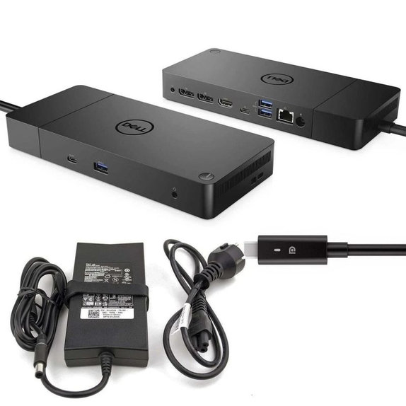 Докинг станция (USB-C) и 130W адаптер за Dell WD19 K20A001, Refurbished