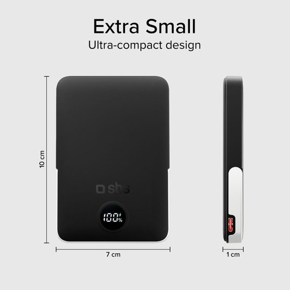 PowerBank 5000mAh, 20W, Power Delivery, Mag Stand, Черен, SBS