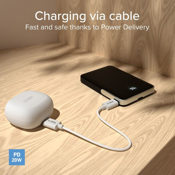 PowerBank 5000mAh, 20W, Power Delivery, Mag Stand, Черен, SBS