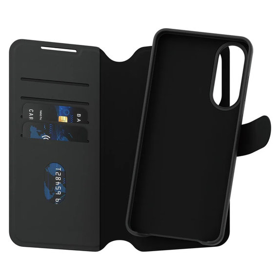 Калъф Wallet Tango Two-In-One с QI за Samsung Galaxy S25 Edge, Черно, PanzerGlass