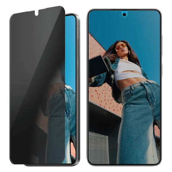 Закалено стъкло UWF Privacy с апликатор за Samsung Galaxy S25 Edge, Прозрачно, PanzerGlass