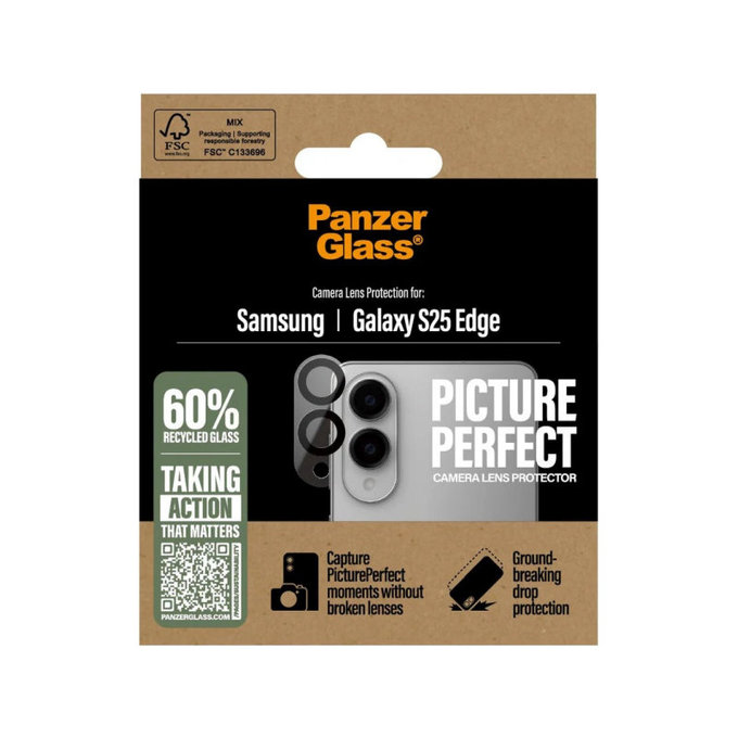 Протектор за обектив на камера PicturePerfect за Samsung S25 Edge, Черно, PanzerGlass