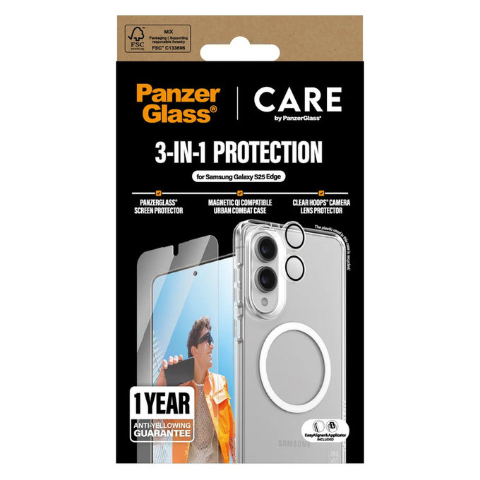 Bundle 3 в 1 за Samsung Galaxy S25 Edge, PanzerGlass