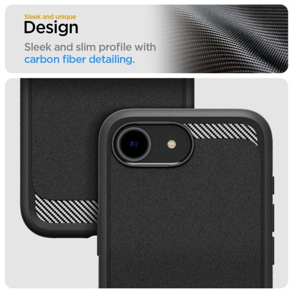 Калъф Rugged Armor с MagSafe за iPhone 16e, Матово черен, Spigen