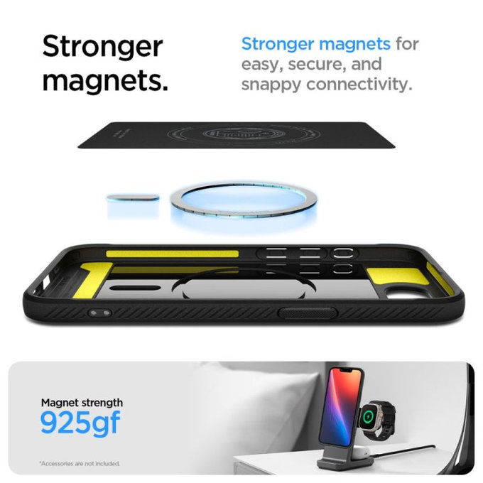 Калъф Rugged Armor с MagSafe за iPhone 16e, Матово черен, Spigen