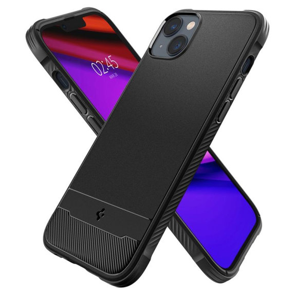 Калъф Rugged Armor с MagSafe за iPhone 14, Матово черен, Spigen