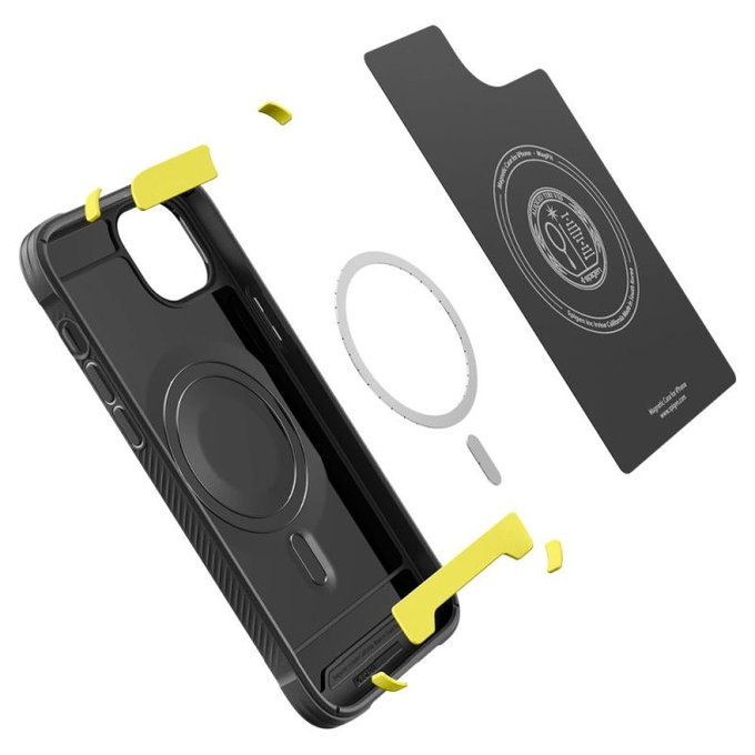 Калъф Rugged Armor с MagSafe за iPhone 14, Матово черен, Spigen