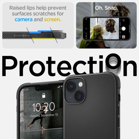 Калъф Rugged Armor с MagSafe за iPhone 14, Матово черен, Spigen