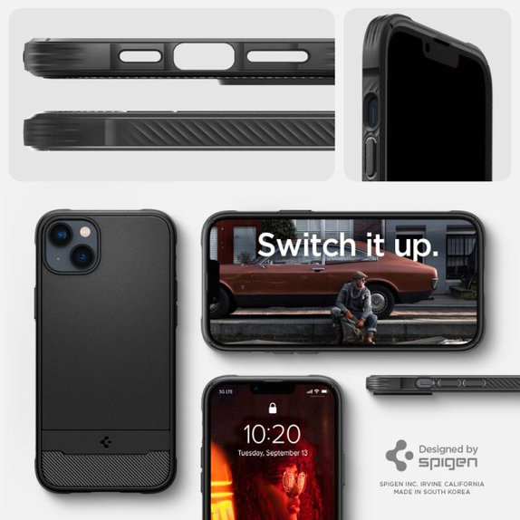 Калъф Rugged Armor с MagSafe за iPhone 14, Матово черен, Spigen