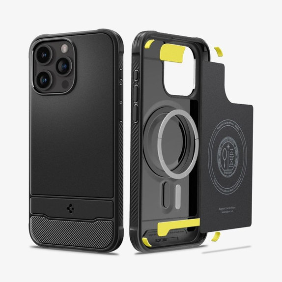 Калъф Rugged Armor с MagSafe за iPhone 15 Pro Max, Матово черен, Spigen