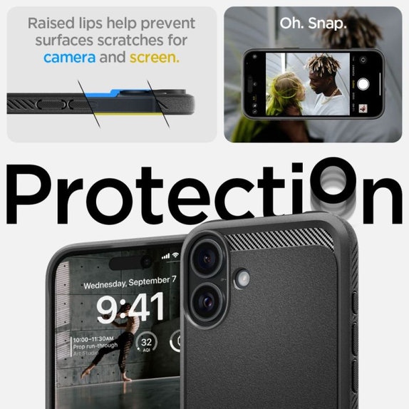 Калъф Rugged Armor с MagSafe за iPhone 16, Матово черен, Spigen
