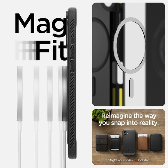 Калъф Rugged Armor с MagSafe за iPhone 16, Матово черен, Spigen