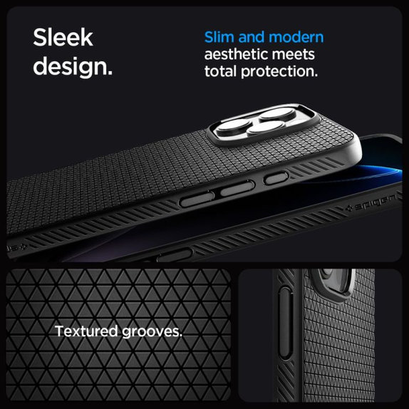 Калъф Liquid Air "T" с MagSafe за iPhone 16 Pro Max, Матово черен, Spigen