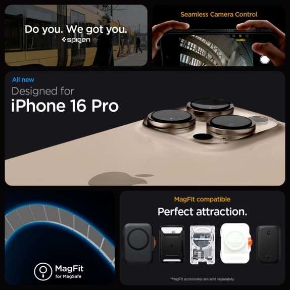 Калъф Liquid Air "T" с MagSafe за iPhone 16 Pro, Матово черен, Spigen