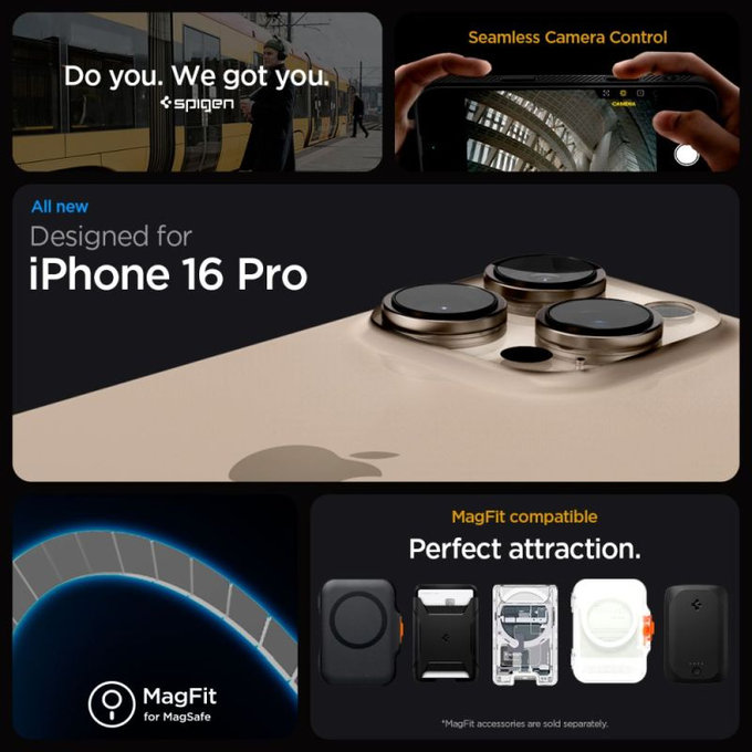Калъф Liquid Air "T" с MagSafe за iPhone 16 Pro, Матово черен, Spigen