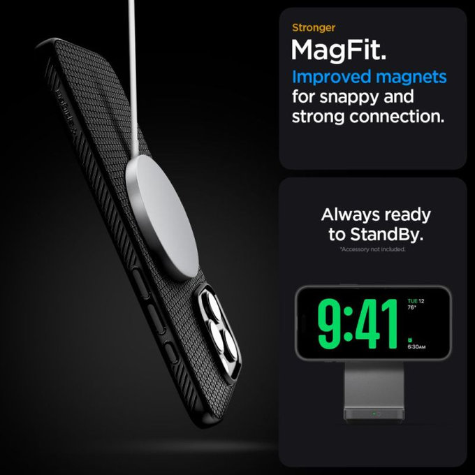 Калъф Liquid Air "T" с MagSafe за iPhone 16 Pro, Матово черен, Spigen