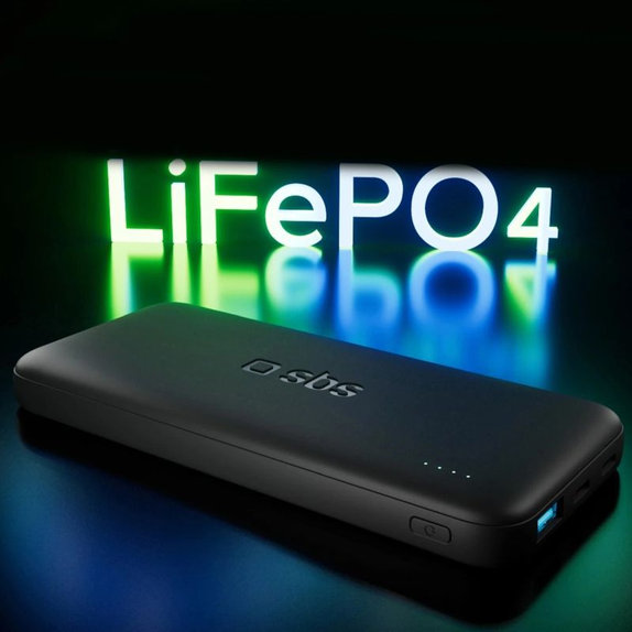 PowerBank 10000mAh, 10W, Infinity, LiFePO4, USB-C / USB-A, Черен, SBS