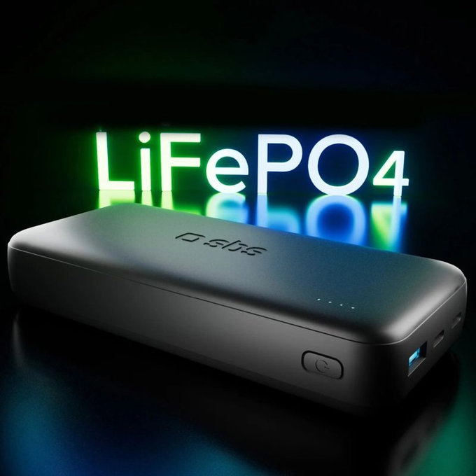 PowerBank 20000mAh, 10W, Infinity, LiFePO4, USB-C / USB-A, Черен, SBS