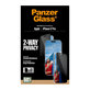 UWF 2-Way Privacy закалено стъкло с апликатор за iPhone 17 Pro, Черно, PanzerGlass