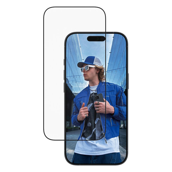 UWF закалено стъкло с апликатор за iPhone 17/16 Pro, Черно, PanzerGlass