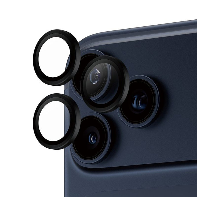 Hoops протектор за обектив на камерата за iPhone 17 Pro Max / 17 Pro / 16 Pro Max / 16 Pro, Черен, PanzerGlass