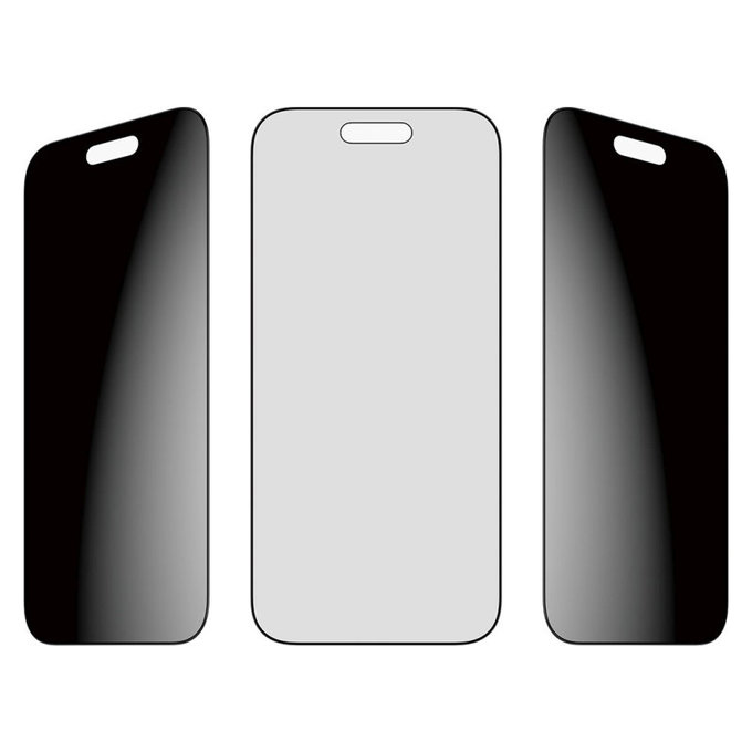 Закалено стъкло UWF 2-Way Privacy с апликатор за iPhone Air, Черно, PanzerGlass