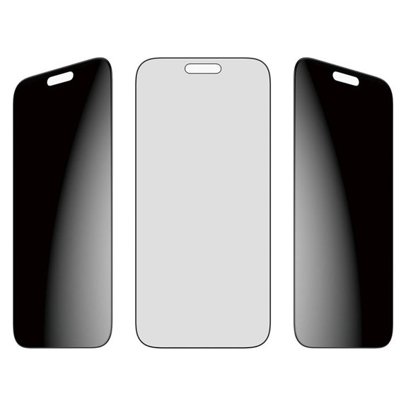 UWF 2-Way Privacy закалено стъкло с Fastfit за iPhone 17 Pro Max, Черно, PanzerGlass