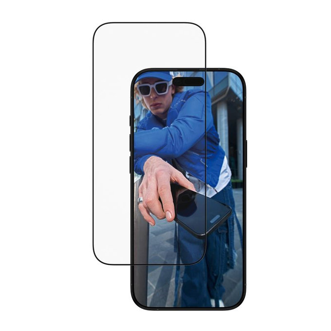 Закалено стъкло UWF с апликатор за iPhone Air, Черен, PanzerGlass
