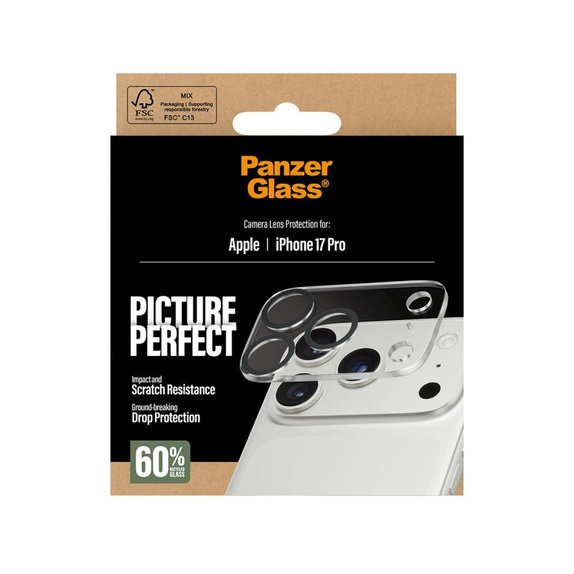 Протектор за обектив на камерата PicturePerfect за iPhone 17 Pro, Прозрачен, PanzerGlass