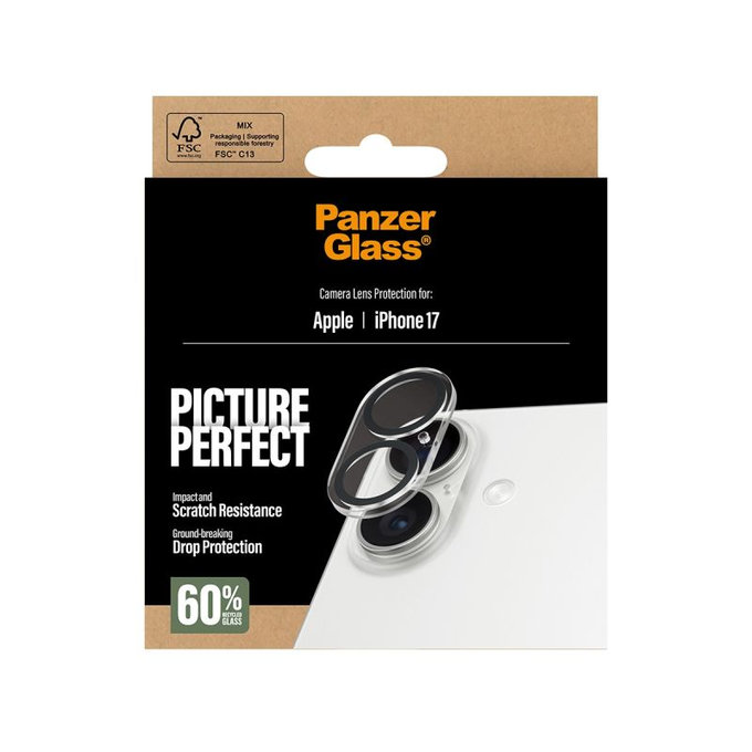 Протектор за обектив на камерата PicturePerfect на камерата за iPhone 17, Прозрачен, PanzerGlass