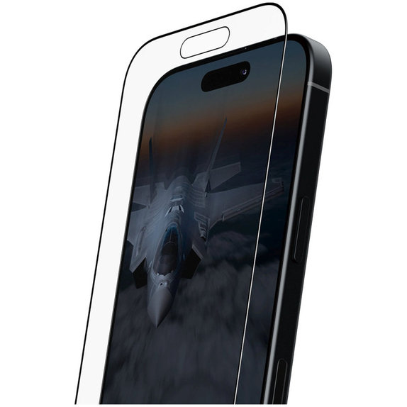 Закалено стъкло UWF Stealth с Fastfit за iPhone 17/16 Pro, Черно, PanzerGlass