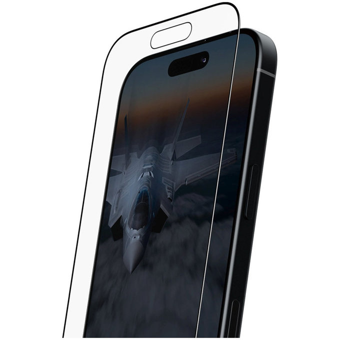 Закалено стъкло UWF Stealth с Fastfit за iPhone 17/16 Pro, Черно, PanzerGlass
